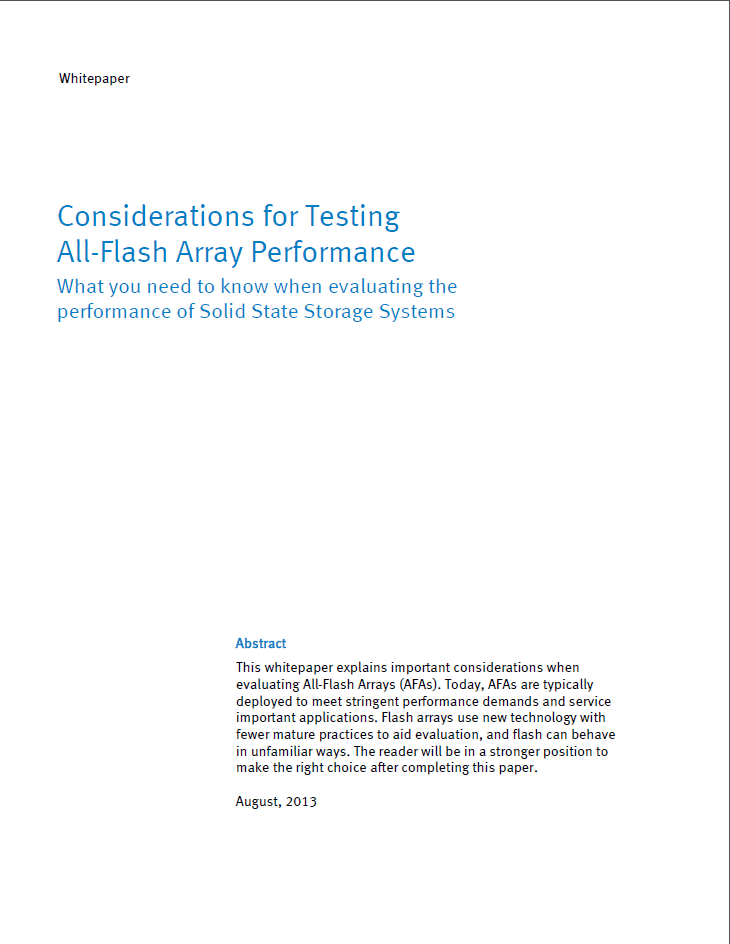 Considerations for Testing All-Flash Array Performance