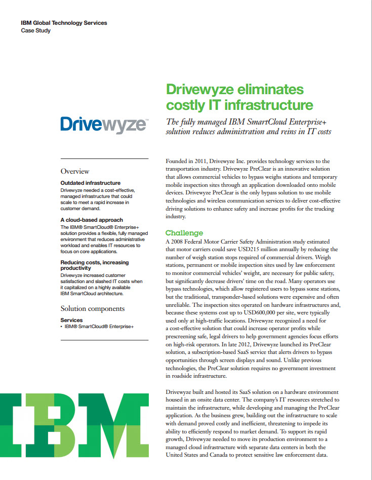 Drivewyze eliminates costly IT infrastructure