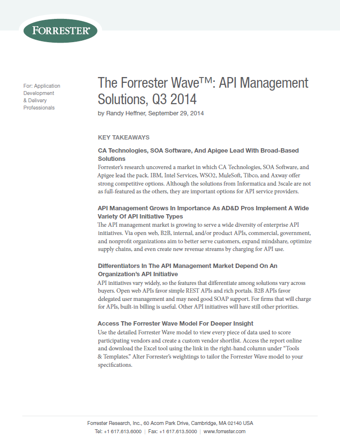 The Forrester Wave™: API Management Solutions