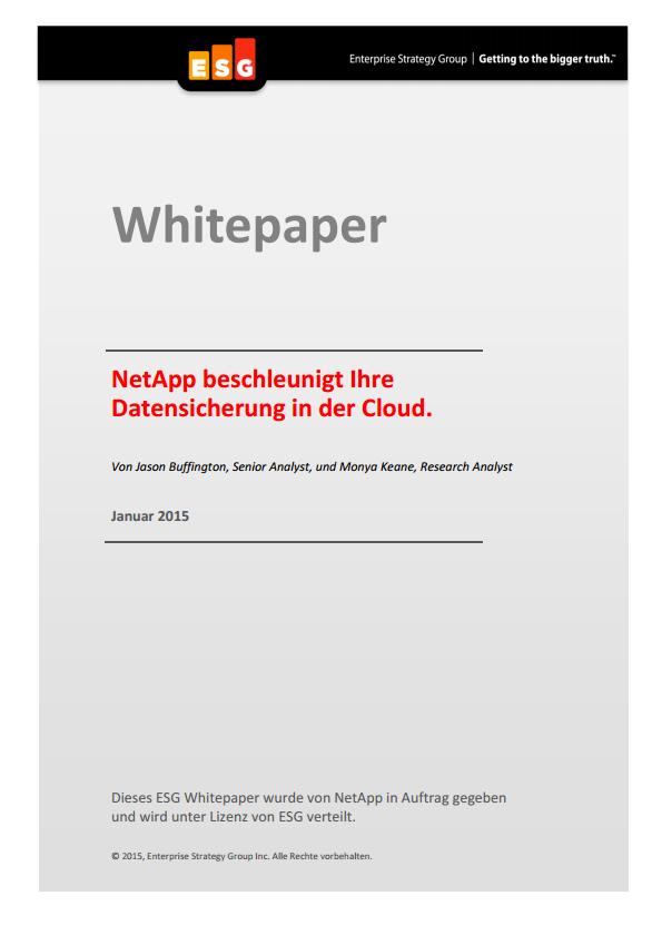 NetApp beschleunigt Ihre Datensicherung in der Cloud