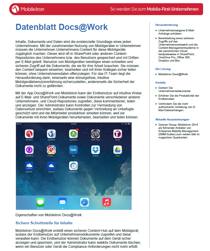 Datenblatt Docs@Work