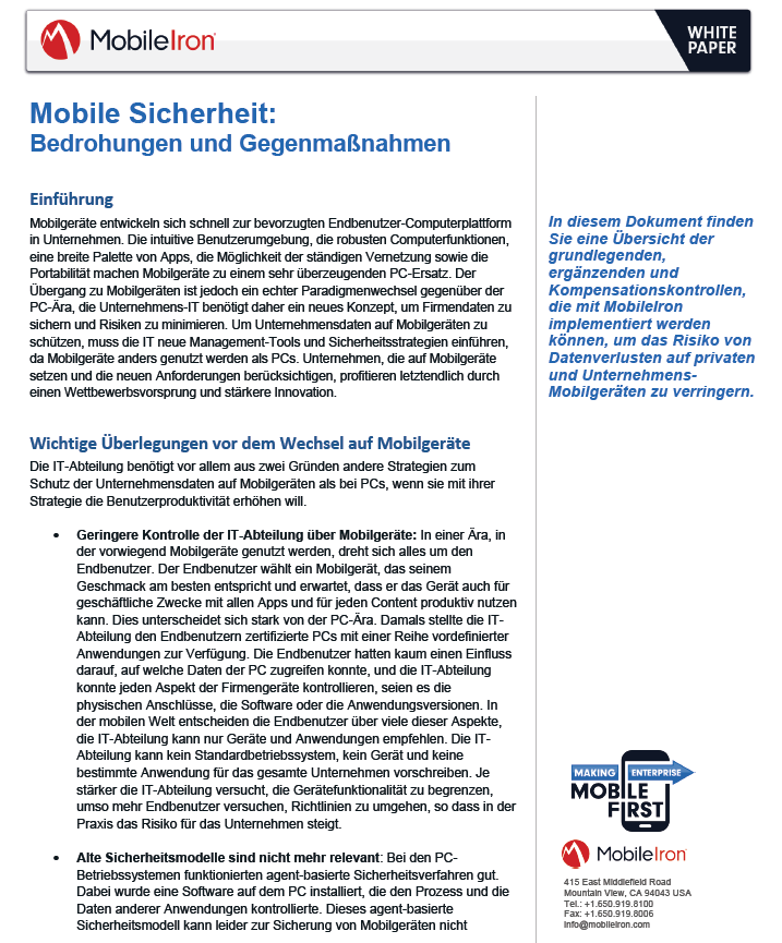 Mobile Sicherheit: Bedrohungen und Gegenmaßnahmen