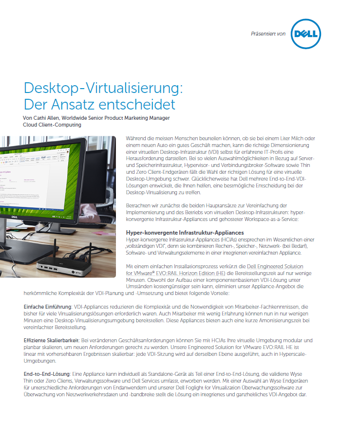 Desktop-Virtualisierung: Der Ansatz entscheidet