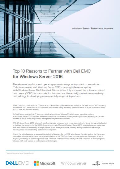 Windows Server 2016: 10 Gründe für eine Partnerschaft mit Dell EMC