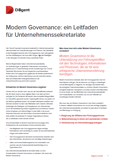 Modern Governance: ein Leitfaden für Unternehmenssekretariate