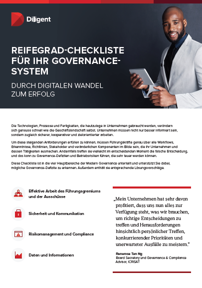 Reifegrad-Checkliste für Ihr Governance-System. Durch digitalen wandeln zum Erfolg