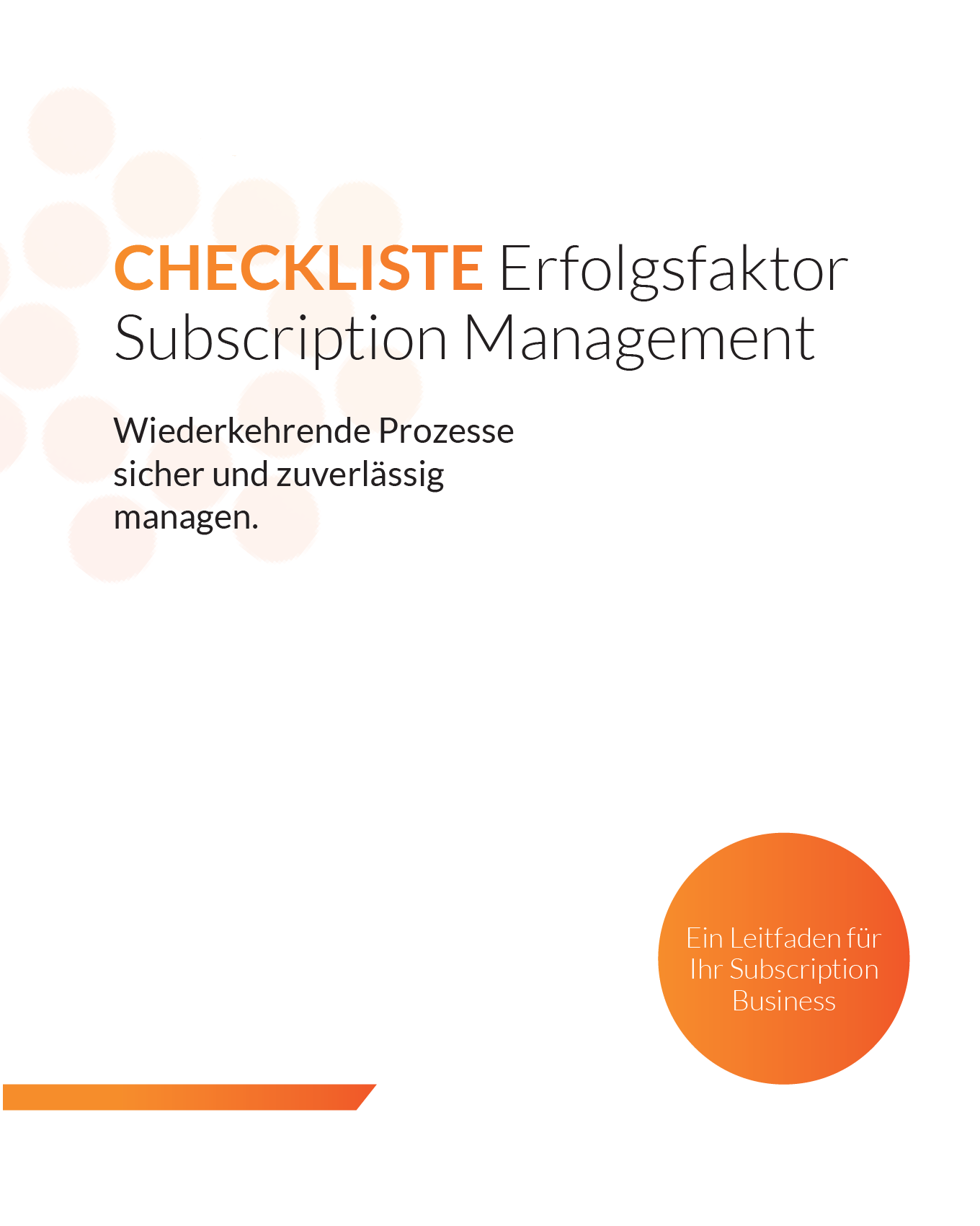 CHECKLISTE Erfolgsfaktor Subscription Management