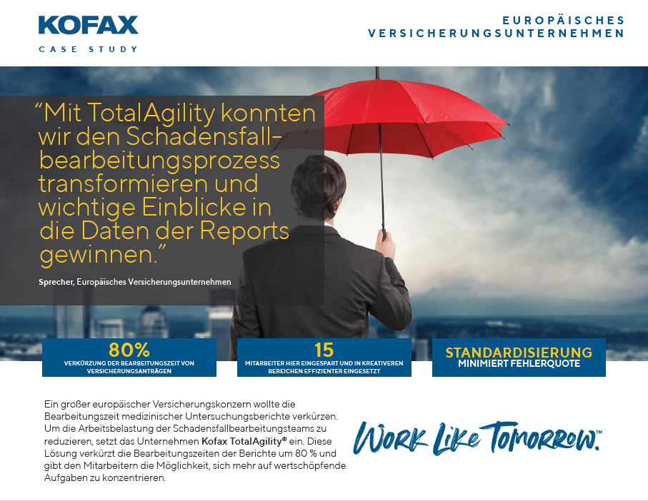 KOFAX Case Study — europäisches Versicherungsunternehmen